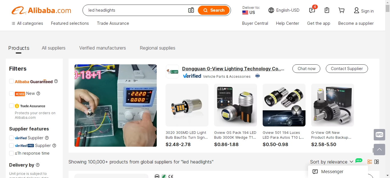 alibaba led headlights