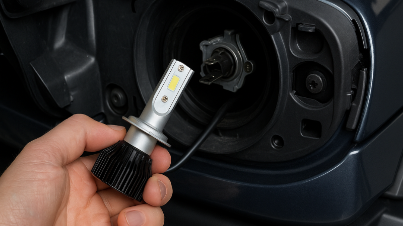 car headlight installation